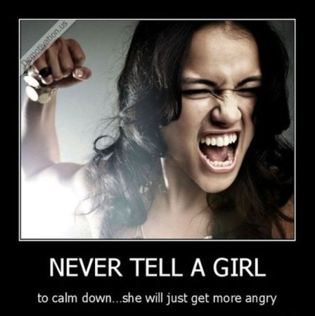 tell a girl to calm down